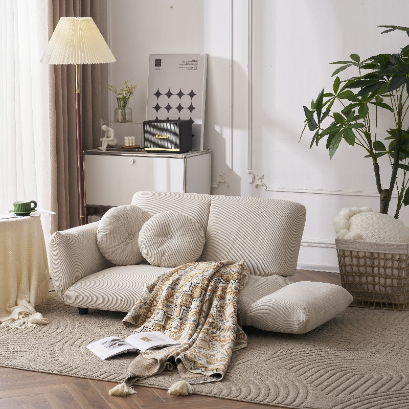 Casaconer | ソファー・二人掛け・100cm・ソファ・2人掛け・おしゃれ・かわいい・可愛い・韓国風・北欧・コンパクト・可愛い・2人・姫系・カフェ風・白・小さめ・ローソファー・脚・取り外し・布・新生活・ひとり暮らし・7日内出荷