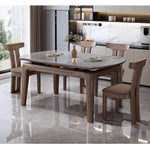 Casaconer | ダイニングテーブル・伸長式・丸型・セラミック天板・幅76cm/120cm・4人掛け/6人掛け・高さ76cm・グレーカラー・モダン・北欧風・おしゃれ・食卓テーブル・単品