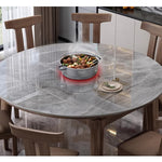 Casaconer | ダイニングテーブル・伸長式・丸型・セラミック天板・幅76cm/120cm・4人掛け/6人掛け・高さ76cm・グレーカラー・モダン・北欧風・おしゃれ・食卓テーブル・単品