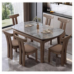 Casaconer | ダイニングテーブル・伸長式・丸型・セラミック天板・幅76cm/120cm・4人掛け/6人掛け・高さ76cm・グレーカラー・モダン・北欧風・おしゃれ・食卓テーブル・単品