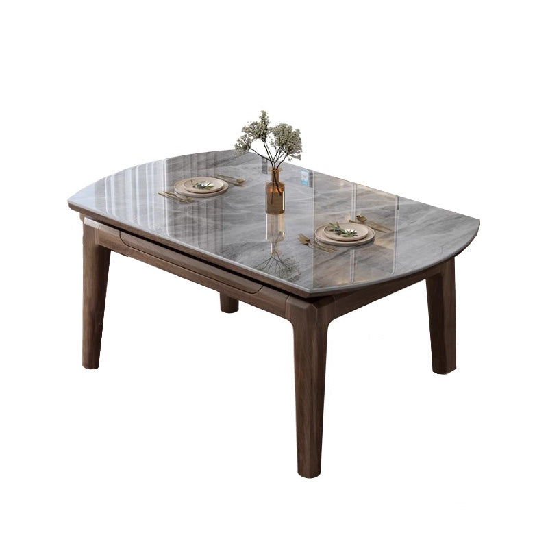 Casaconer | ダイニングテーブル・伸長式・丸型・セラミック天板・幅76cm/120cm・4人掛け/6人掛け・高さ76cm・グレーカラー・モダン・北欧風・おしゃれ・食卓テーブル・単品