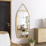 Casaconer | 完成品・鏡・ミラー・壁掛け・丸・ウォールミラー・軽量・おしゃれ・壁掛けミラー・洗面鏡・姿見・43cm・74cm・玄関・洗面台・トイレ・丸鏡・飛散防止・シンプル・丸型・丸形・かわいい・ナチュラル・木目調・韓国