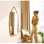 Casaconer | 完成品・鏡・ミラー・壁掛け・丸・ウォールミラー・軽量・おしゃれ・壁掛けミラー・洗面鏡・姿見・43cm・74cm・玄関・洗面台・トイレ・丸鏡・飛散防止・シンプル・丸型・丸形・かわいい・ナチュラル・木目調・韓国