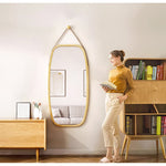 Casaconer | 完成品・鏡・ミラー・壁掛け・丸・ウォールミラー・軽量・おしゃれ・壁掛けミラー・洗面鏡・姿見・43cm・74cm・玄関・洗面台・トイレ・丸鏡・飛散防止・シンプル・丸型・丸形・かわいい・ナチュラル・木目調・韓国