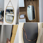 Casaconer | 完成品・鏡・ミラー・壁掛け・丸・ウォールミラー・軽量・おしゃれ・壁掛けミラー・洗面鏡・姿見・43cm・74cm・玄関・洗面台・トイレ・丸鏡・飛散防止・シンプル・丸型・丸形・かわいい・ナチュラル・木目調・韓国