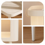 スチール製 ナイトテーブル 幅50cm ガラス天板 ベッドサイドテーブル 小型 サイドテーブル 置きラック 白 ホワイト White 黒 ブラック Black 省スペース 寝室用 高級感 かわいい