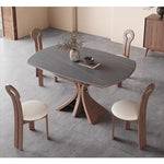 Casaconer | セラミックダイニングテーブル・折りたたみ・丸テーブル・2人・4人・6人・折り畳み・テーブルのみ・ダイニング・幅120・丸・円型・シンプル・4人掛け用・6人掛け用・木製・おしゃれ・食卓・北欧・大理石柄・丸型・テーブル単品・グレー