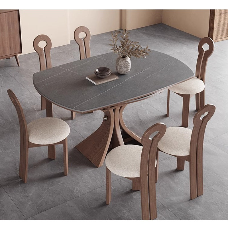 Casaconer | セラミックダイニングテーブル・折りたたみ・丸テーブル・2人・4人・6人・折り畳み・テーブルのみ・ダイニング・幅120・丸・円型・シンプル・4人掛け用・6人掛け用・木製・おしゃれ・食卓・北欧・大理石柄・丸型・テーブル単品・グレー