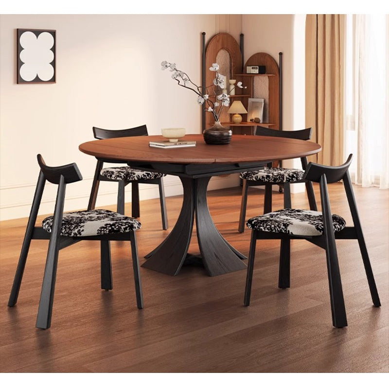 Casaconer | 無垢材ダイニングテーブル・折りたたみ・丸テーブル・2人・4人・6人・折り畳み・テーブルのみ・ダイニング・幅120・丸・円型・シンプル・4人掛け用・6人掛け用・木製・おしゃれ・食卓・天然木・北欧・丸型・テーブル単品・グレー