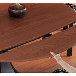 Casaconer | 無垢材ダイニングテーブル・折りたたみ・丸テーブル・2人・4人・6人・折り畳み・テーブルのみ・ダイニング・幅120・丸・円型・シンプル・4人掛け用・6人掛け用・木製・おしゃれ・食卓・天然木・北欧・丸型・テーブル単品・グレー