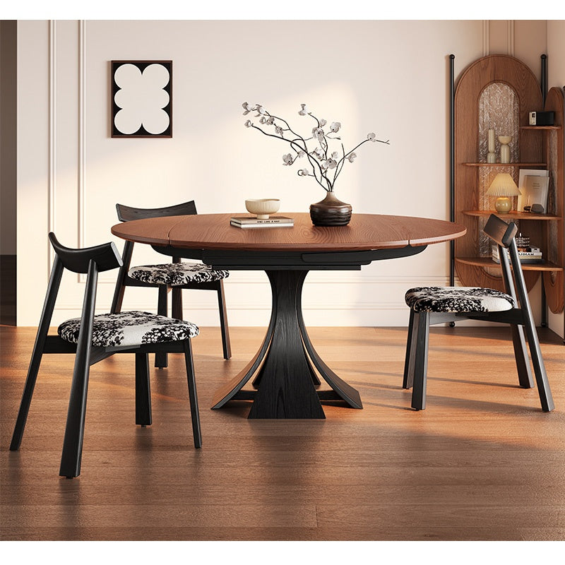 Casaconer | 無垢材ダイニングテーブル・折りたたみ・丸テーブル・2人・4人・6人・折り畳み・テーブルのみ・ダイニング・幅120・丸・円型・シンプル・4人掛け用・6人掛け用・木製・おしゃれ・食卓・天然木・北欧・丸型・テーブル単品・グレー