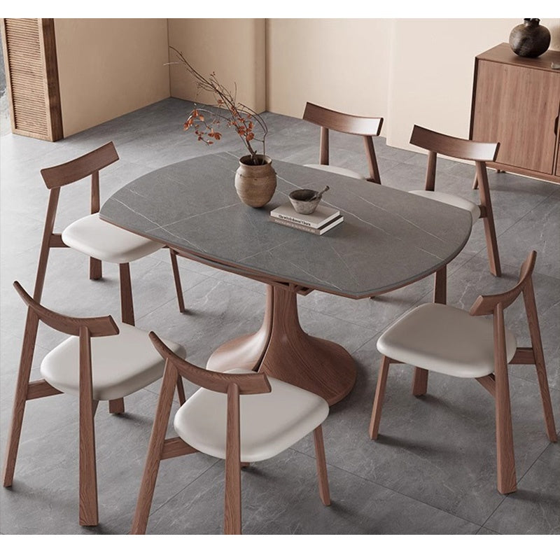 Casaconer | セラミックダイニングテーブル・折りたたみ・丸テーブル・2人・4人・6人・折り畳み・テーブルのみ・ダイニング・幅120・丸・円型・シンプル・4人掛け用・6人掛け用・木製・おしゃれ・食卓・北欧・大理石柄・丸型・テーブル単品・グレー