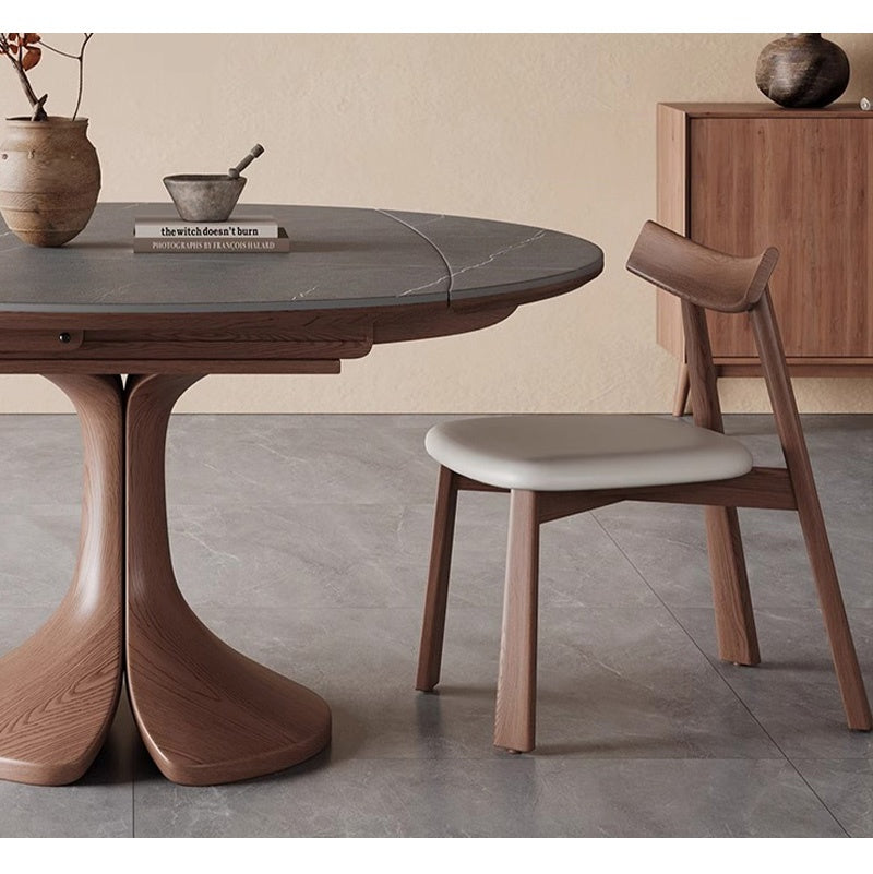 Casaconer | セラミックダイニングテーブル・折りたたみ・丸テーブル・2人・4人・6人・折り畳み・テーブルのみ・ダイニング・幅120・丸・円型・シンプル・4人掛け用・6人掛け用・木製・おしゃれ・食卓・北欧・大理石柄・丸型・テーブル単品・グレー