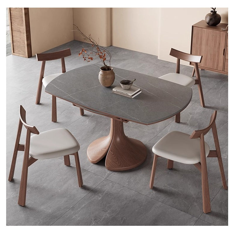 Casaconer | セラミックダイニングテーブル・折りたたみ・丸テーブル・2人・4人・6人・折り畳み・テーブルのみ・ダイニング・幅120・丸・円型・シンプル・4人掛け用・6人掛け用・木製・おしゃれ・食卓・北欧・大理石柄・丸型・テーブル単品・グレー