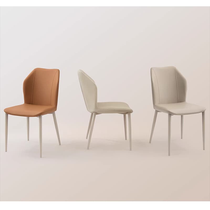 Casaconer | ダイニングチェア・2脚/4脚セット・レザー・チェア・ダイニングチェアー・ダイニング・チェアー・椅子・いす・イス・食卓椅子・レザー・スチール・リビングチェア・おしゃれ・椅子・チェア・北欧・ヴィンテージ・合皮・シンプル・リビング・オレンジ・グレー