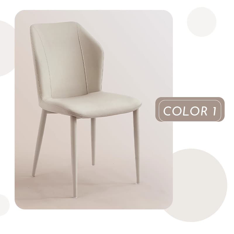 Casaconer | ダイニングチェア・2脚/4脚セット・レザー・チェア・ダイニングチェアー・ダイニング・チェアー・椅子・いす・イス・食卓椅子・レザー・スチール・リビングチェア・おしゃれ・椅子・チェア・北欧・ヴィンテージ・合皮・シンプル・リビング・オレンジ・グレー