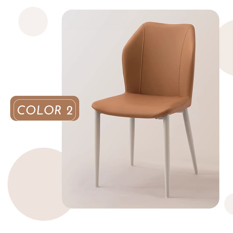 Casaconer | ダイニングチェア・2脚/4脚セット・レザー・チェア・ダイニングチェアー・ダイニング・チェアー・椅子・いす・イス・食卓椅子・レザー・スチール・リビングチェア・おしゃれ・椅子・チェア・北欧・ヴィンテージ・合皮・シンプル・リビング・オレンジ・グレー