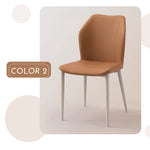 Casaconer | ダイニングチェア・2脚/4脚セット・レザー・チェア・ダイニングチェアー・ダイニング・チェアー・椅子・いす・イス・食卓椅子・レザー・スチール・リビングチェア・おしゃれ・椅子・チェア・北欧・ヴィンテージ・合皮・シンプル・リビング・オレンジ・グレー