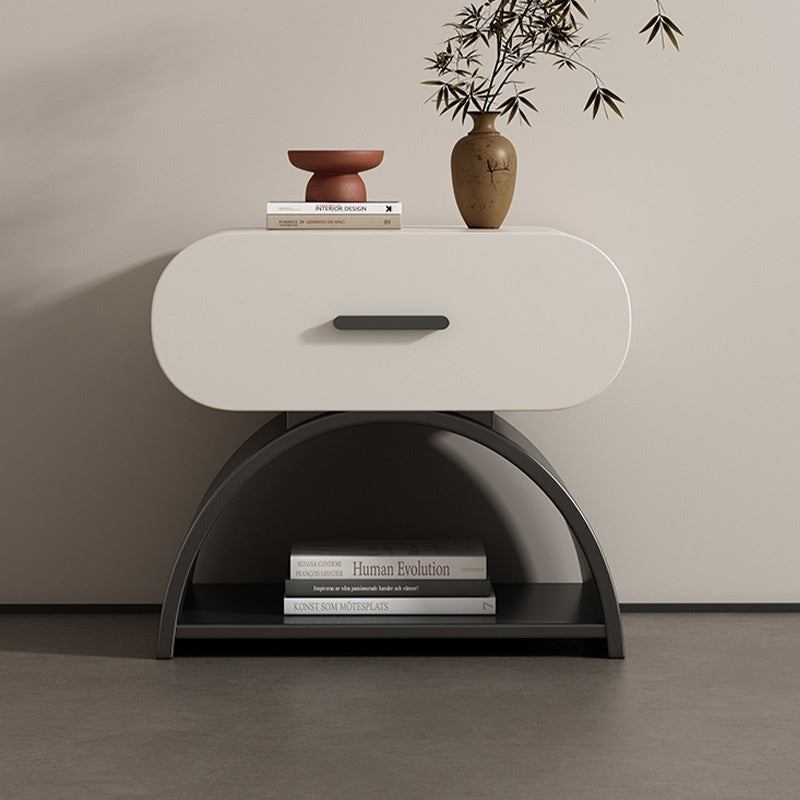 Casaconer | ナイトテーブル・ベッドサイドテーブル・40cm/45cm/50cm幅・無垢材・アーチ型収納・引き出し付き・北欧風デザイン・コンパクト設計