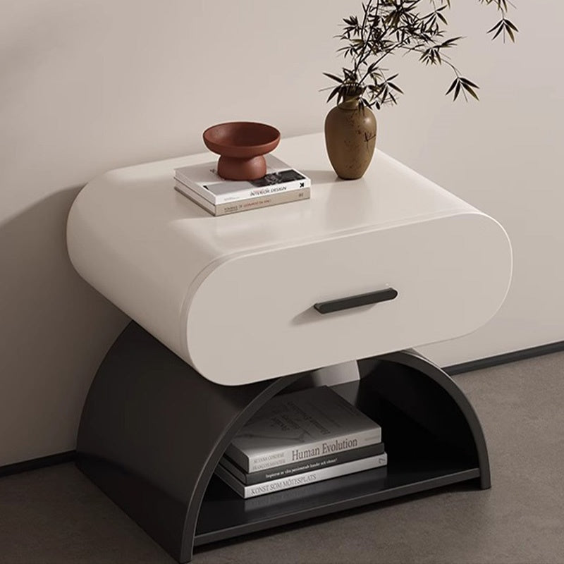 Casaconer | ナイトテーブル・ベッドサイドテーブル・40cm/45cm/50cm幅・無垢材・アーチ型収納・引き出し付き・北欧風デザイン・コンパクト設計