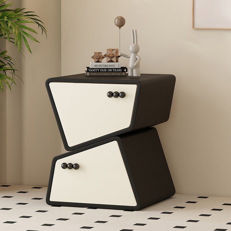 ナイトテーブル おしゃれ 引き出し ベッドサイドテーブル スリム 35cm/40cm/45cm幅 引き出し付き 北欧風デザイン コンパクト設計韓国 2段 合成革 木製 天然木 白 完成品 レザー調 コンパクト