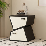 ナイトテーブル おしゃれ 引き出し ベッドサイドテーブル スリム 35cm/40cm/45cm幅 引き出し付き 北欧風デザイン コンパクト設計韓国 2段 合成革 木製 天然木 白 完成品 レザー調 コンパクト