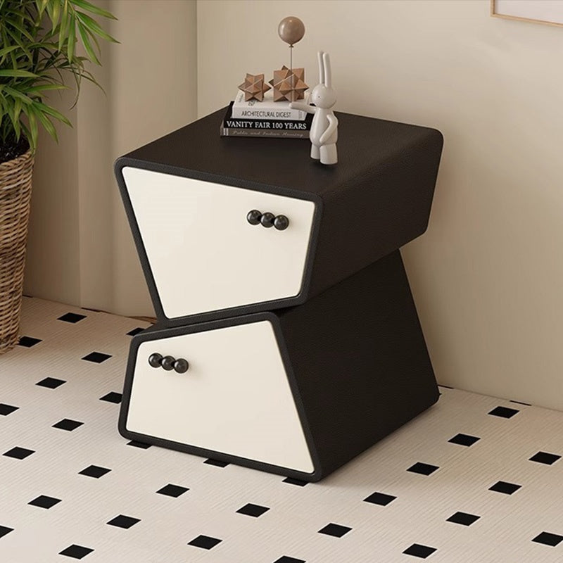 ナイトテーブル おしゃれ 引き出し ベッドサイドテーブル スリム 35cm/40cm/45cm幅 引き出し付き 北欧風デザイン コンパクト設計韓国 2段 合成革 木製 天然木 白 完成品 レザー調 コンパクト