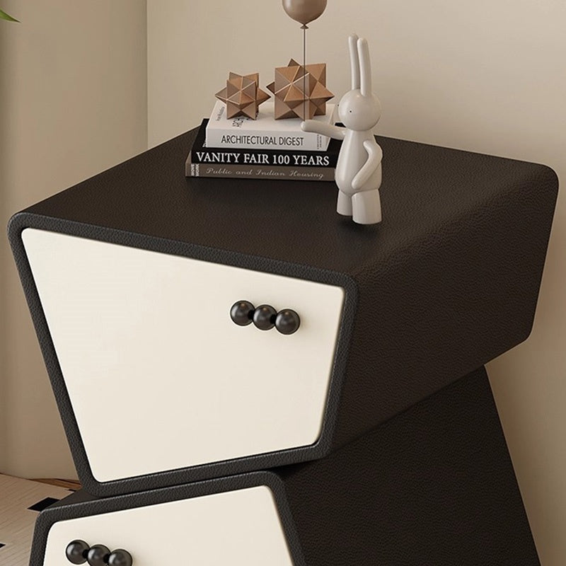 ナイトテーブル おしゃれ 引き出し ベッドサイドテーブル スリム 35cm/40cm/45cm幅 引き出し付き 北欧風デザイン コンパクト設計韓国 2段 合成革 木製 天然木 白 完成品 レザー調 コンパクト