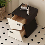 ナイトテーブル おしゃれ 引き出し ベッドサイドテーブル スリム 35cm/40cm/45cm幅 引き出し付き 北欧風デザイン コンパクト設計韓国 2段 合成革 木製 天然木 白 完成品 レザー調 コンパクト