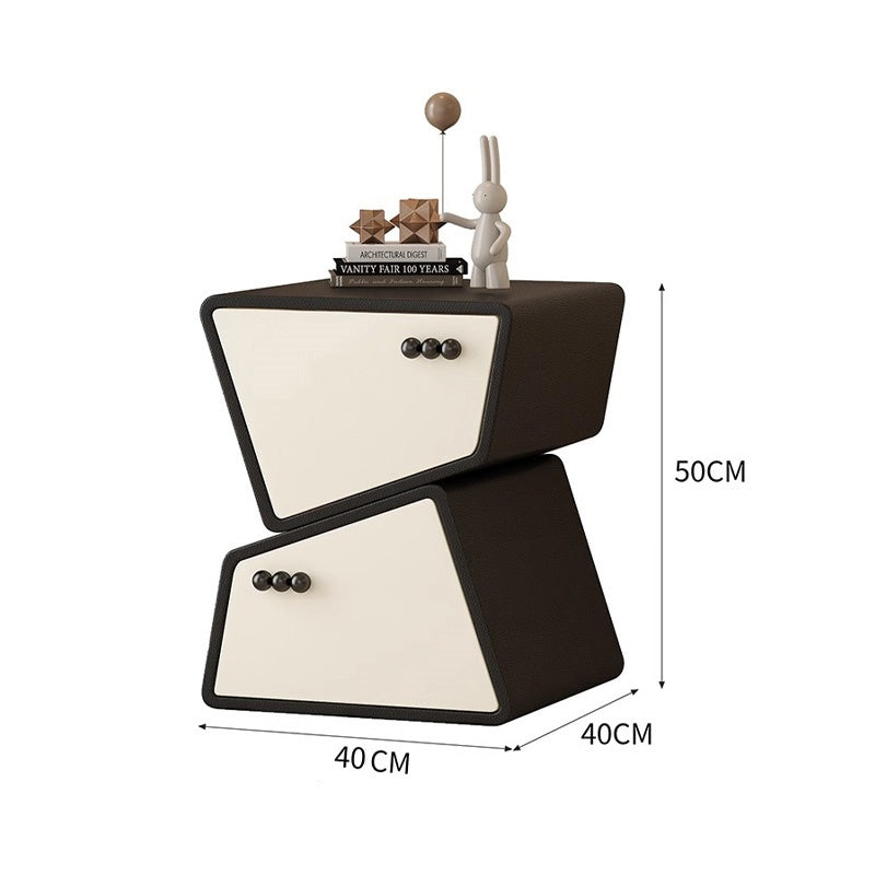 ナイトテーブル おしゃれ 引き出し ベッドサイドテーブル スリム 35cm/40cm/45cm幅 引き出し付き 北欧風デザイン コンパクト設計韓国 2段 合成革 木製 天然木 白 完成品 レザー調 コンパクト