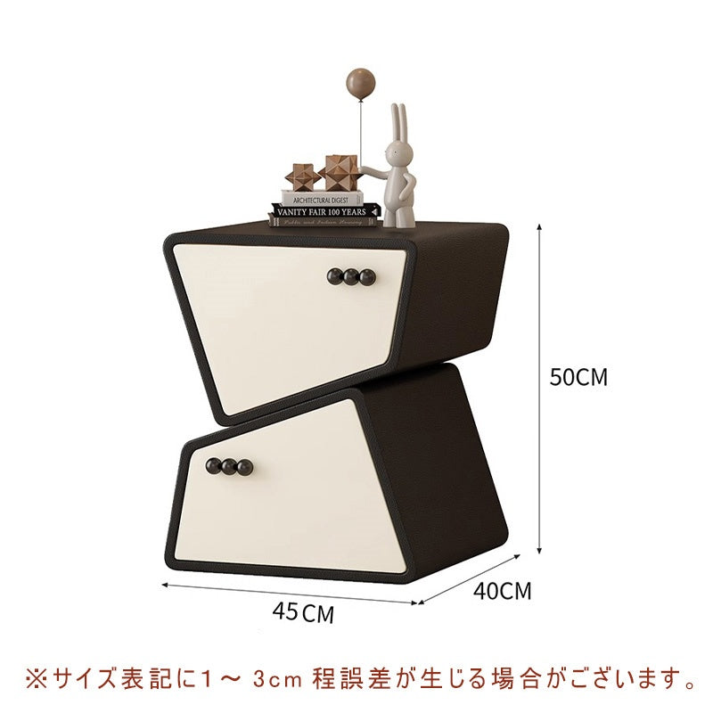 ナイトテーブル おしゃれ 引き出し ベッドサイドテーブル スリム 35cm/40cm/45cm幅 引き出し付き 北欧風デザイン コンパクト設計韓国 2段 合成革 木製 天然木 白 完成品 レザー調 コンパクト