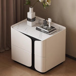 ナイトテーブル おしゃれ 引き出し ベッドサイドテーブル スリム 40cm/45cm/50cm幅 引き出し付き 北欧風デザイン コンパクト設計韓国 2段 合成革 木製 天然木 完成品 レザー調 コンパクト