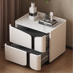 ナイトテーブル おしゃれ 引き出し ベッドサイドテーブル スリム 40cm/45cm/50cm幅 引き出し付き 北欧風デザイン コンパクト設計韓国 2段 合成革 木製 天然木 完成品 レザー調 コンパクト