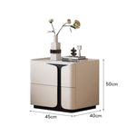 ナイトテーブル おしゃれ 引き出し ベッドサイドテーブル スリム 40cm/45cm/50cm幅 引き出し付き 北欧風デザイン コンパクト設計韓国 2段 合成革 木製 天然木 完成品 レザー調 コンパクト