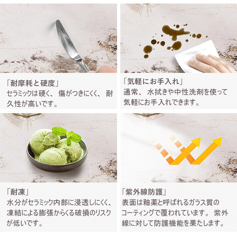 ダイニングテーブル&チェアセット・ダイニング5点セット・食卓・食事テーブル・ラグジュアリー・セラミック・ライトリュクス・上質