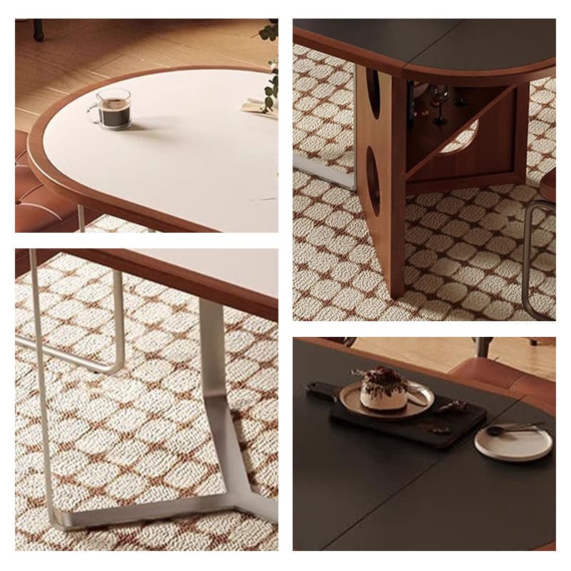 Casaconer | ダイニングテーブル・テーブル・折りたたみ・4人・6人・折り畳みダイニングテーブル・セラミック・テーブルのみ・ダイニング・幅160/180・シンプル・4人掛け用・6人掛け用・おしゃれ・食卓・北欧・アンティーク風・カフェ風・テーブル単品