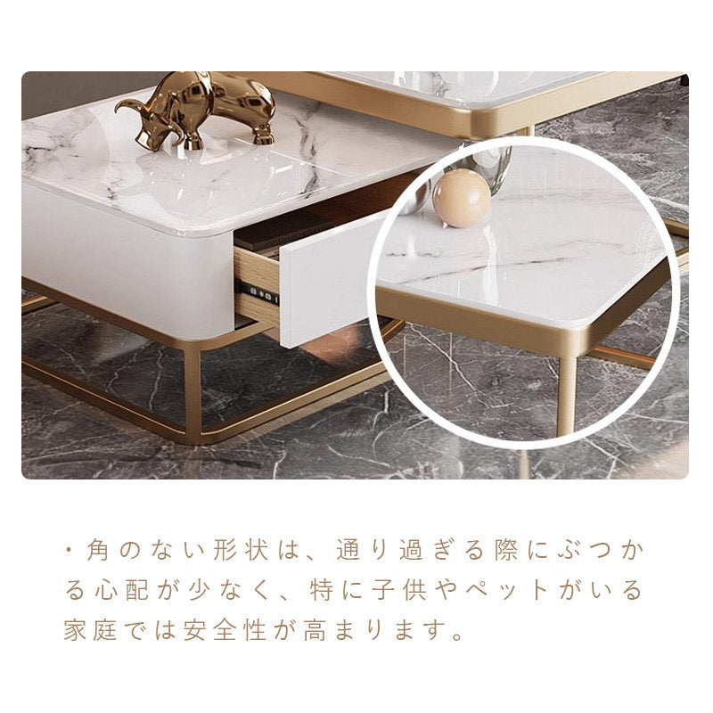 Casaconer | テーブル・セラミックテーブル・セラミック・北欧・おしゃれ・シンプル・かわいい・リビングテーブル・リビング・一人暮らし・収納付