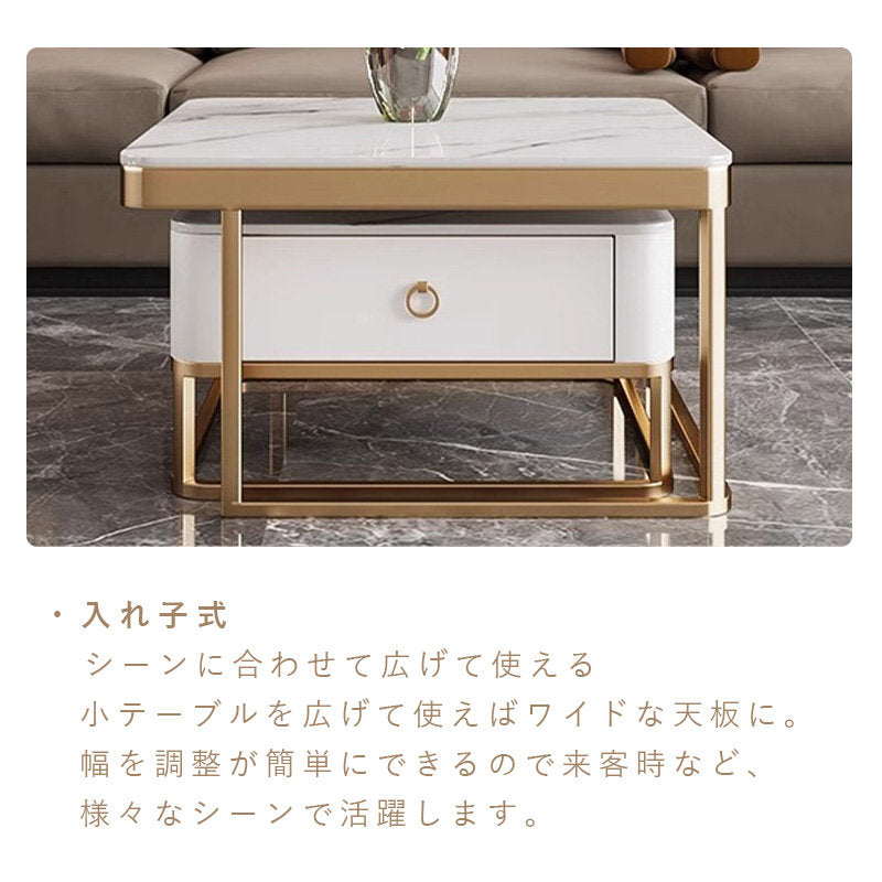 Casaconer | テーブル・セラミックテーブル・セラミック・北欧・おしゃれ・シンプル・かわいい・リビングテーブル・リビング・一人暮らし・収納付