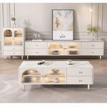 Casaconer | テレビ台・セラミック天板・姫系・かわいい・韓国・収納TVラック・テレビ・収納・食器収納