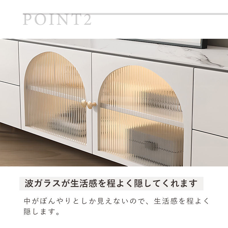 Casaconer | テレビ台・セラミック天板・姫系・かわいい・韓国・収納TVラック・テレビ・収納・食器収納