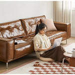 Casaconer | ソファ・レザー・おしゃれ・北欧・シンプル・ナチュラル・リビングソファ・3人掛け・2人掛け