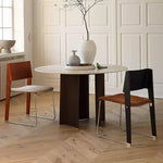 Casaconer | ダイニングチェア・モダンチェア・金属×天然木フレーム・布座面・ダイニングチェア・2色展開