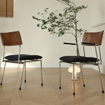 Casaconer | ダイニングチェア・木製背もたれ・スチール脚・幅50cm・肘掛けあり/なし・モダン・シンプル