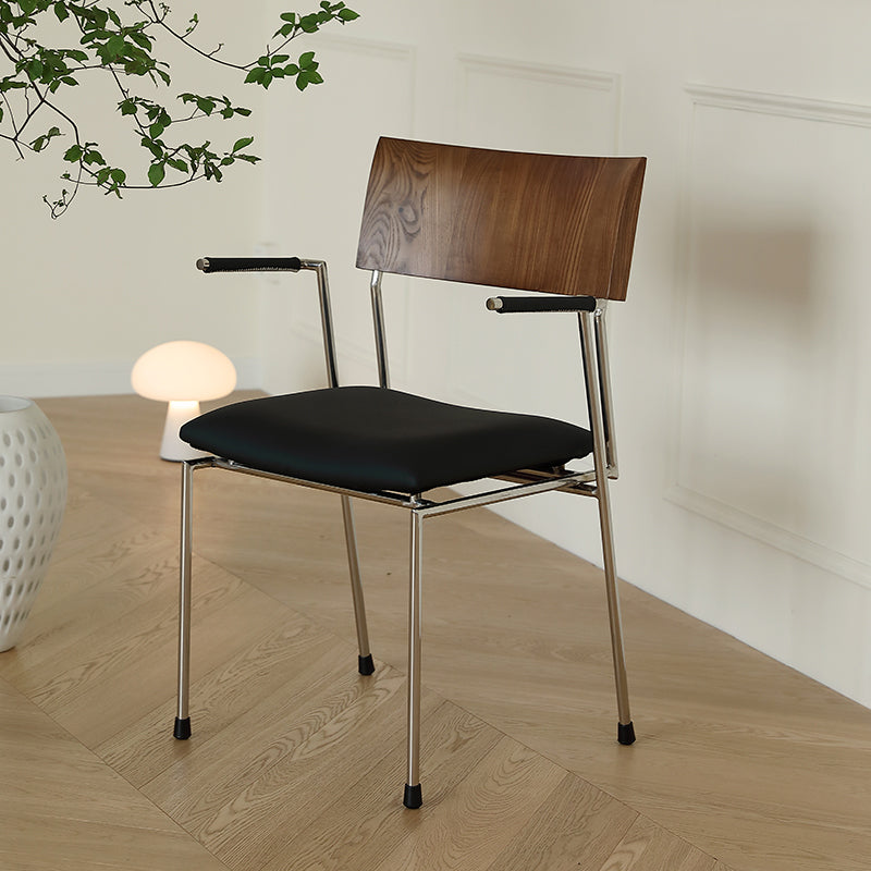 Casaconer | ダイニングチェア・木製背もたれ・スチール脚・幅50cm・肘掛けあり/なし・モダン・シンプル