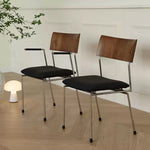 Casaconer | ダイニングチェア・木製背もたれ・スチール脚・幅50cm・肘掛けあり/なし・モダン・シンプル