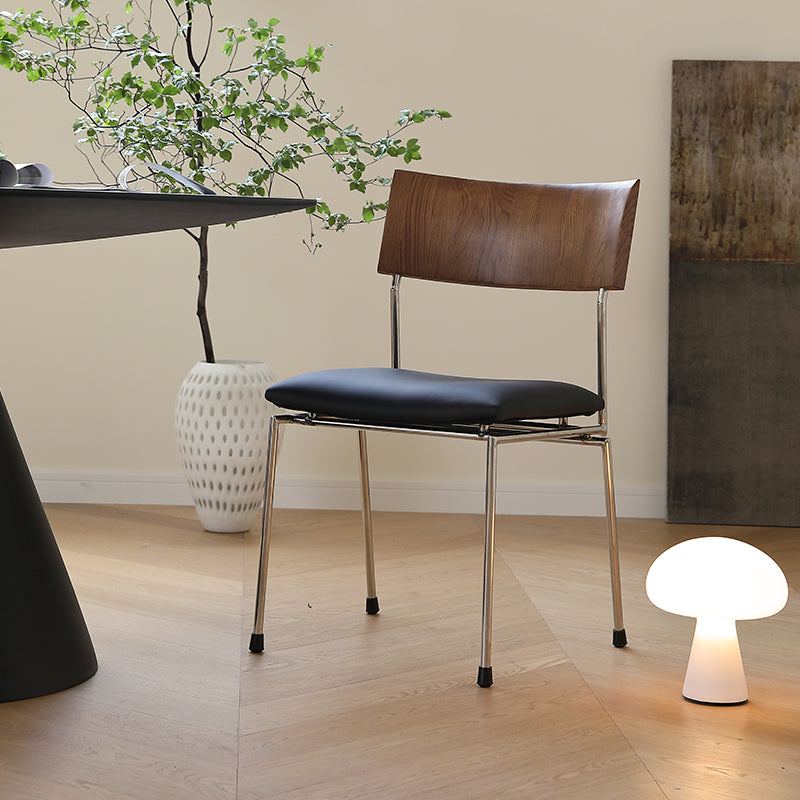 Casaconer | ダイニングチェア・木製背もたれ・スチール脚・幅50cm・肘掛けあり/なし・モダン・シンプル