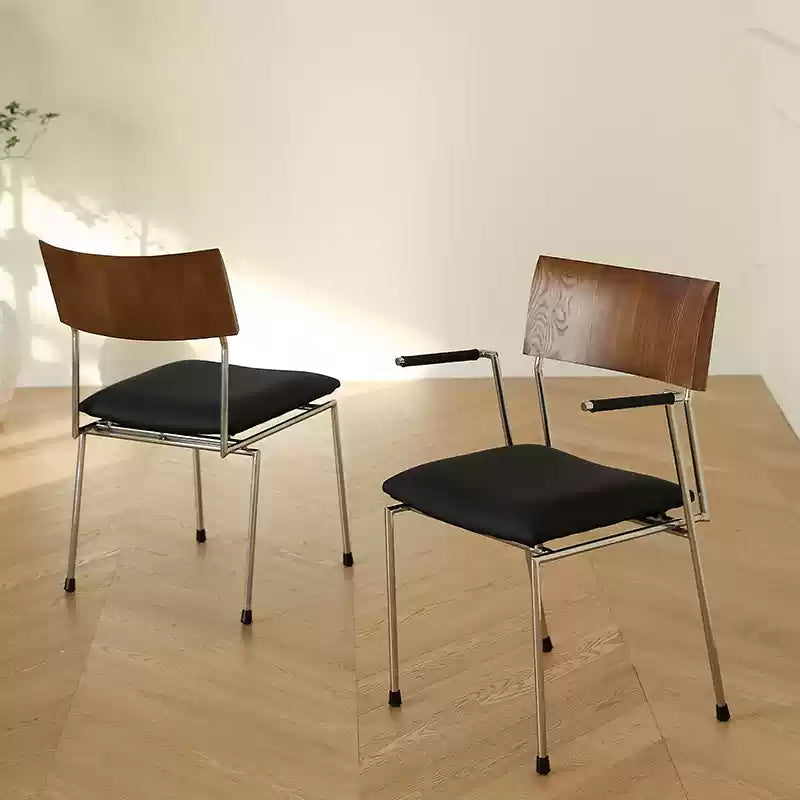 Casaconer | ダイニングチェア・木製背もたれ・スチール脚・幅50cm・肘掛けあり/なし・モダン・シンプル