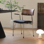 Casaconer | ダイニングチェア・木製背もたれ・スチール脚・幅50cm・肘掛けあり/なし・モダン・シンプル