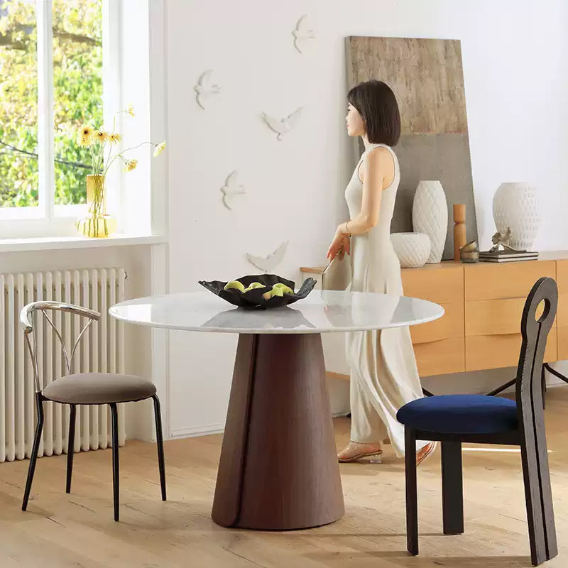 Casaconer | ダイニングテーブル・無垢材天板・セラミック天板・丸食卓・2人/4人/6人掛け・高さ75cm