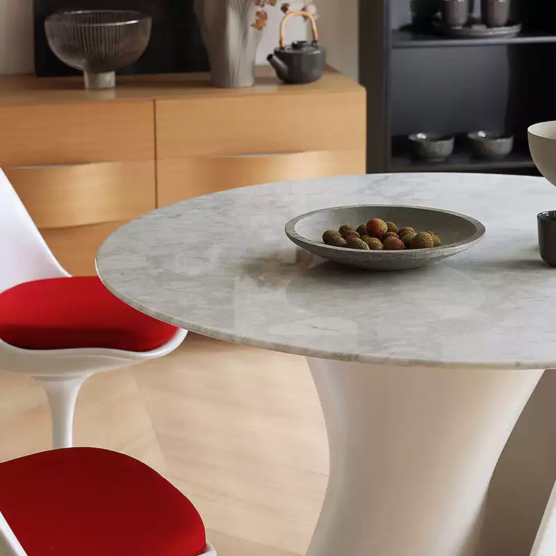 Casaconer | ダイニングテーブル・丸食卓・大理石調天板・無垢材天板・艶消しセラミック天板・2人/4人/6人掛け・高さ75cm